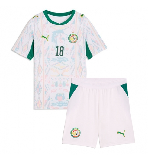 Senegal Ismaila Sarr #18 Heimtrikot Kinder WM 2026 Fußball trikotsatz 3 Senegal Ismaila Sarr #18 Heimtrikot Kinder WM 2026 Fußball trikotsatz 3
