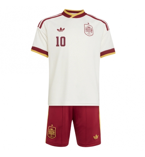 Spanien Dani Olmo #10 Auswärtstrikot Kinder WM 2026 Fußball trikotsatz 3 Spanien Dani Olmo #10 Auswärtstrikot Kinder WM 2026 Fußball trikotsatz 3