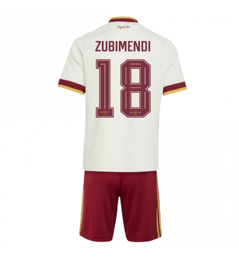Spanien Martin Zubimendi #18 Auswärtstrikot Kinder WM 2026 Fußball trikotsatz 2 Spanien Martin Zubimendi #18 Auswärtstrikot Kinder WM 2026 Fußball trikotsatz 2