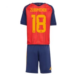 Spanien Martin Zubimendi #18 Heimtrikot Kinder WM 2026 Fußball trikotsatz