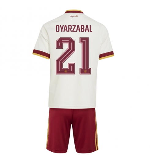 Spanien Mikel Oyarzabal #21 Auswärtstrikot Kinder WM 2026 Fußball trikotsatz 2 Spanien Mikel Oyarzabal #21 Auswärtstrikot Kinder WM 2026 Fußball trikotsatz 2