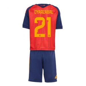 Spanien Mikel Oyarzabal #21 Heimtrikot Kinder WM 2026 Fußball trikotsatz