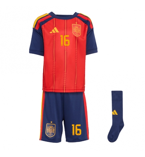 Spanien Rodri Hernandez #16 Heimtrikot Kinder WM 2026 Fußball trikotsatz 3 Spanien Rodri Hernandez #16 Heimtrikot Kinder WM 2026 Fußball trikotsatz 3