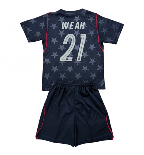 Vereinigte Staaten Timothy Weah #21 Auswärtstrikot Kinder WM 2026 Fußball Trikot Outlet